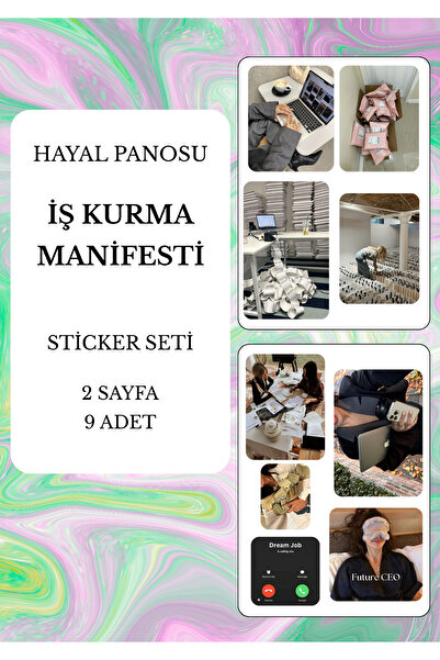 ANSHA CRAFTS Hayal Panosu "İŞ KURMA- GİRİŞİMCİLİK" Manifest Vision Board Stic...