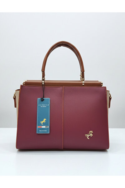 Çanta Trend Miami Polo Clup Special Design Textured Leather-Look Classic Wome...