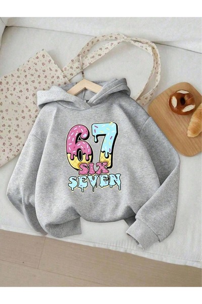 SVART WEAR Six Seven Παιδικό φούτερ με στάμπα και κουκούλα, 100% βαμβάκι