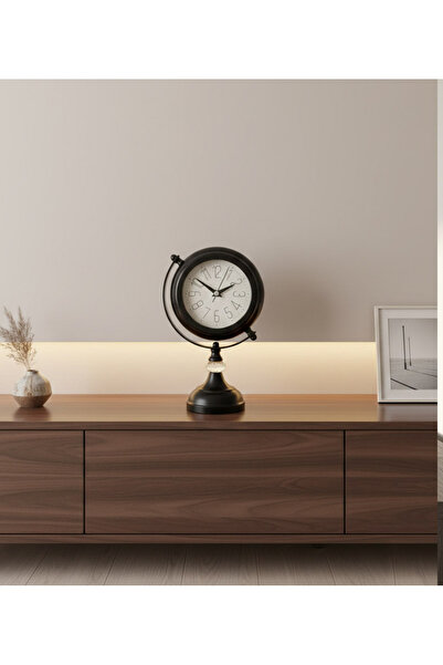 Butik Saat Elmas Modeli Siyah Metal Masa Saati | 31 x 18 xm |