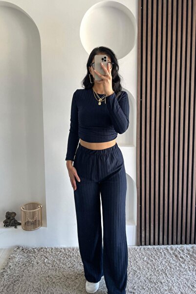 Mistix طقم إيرماك بحزام جانبي - أزرق داكن LACİVERT