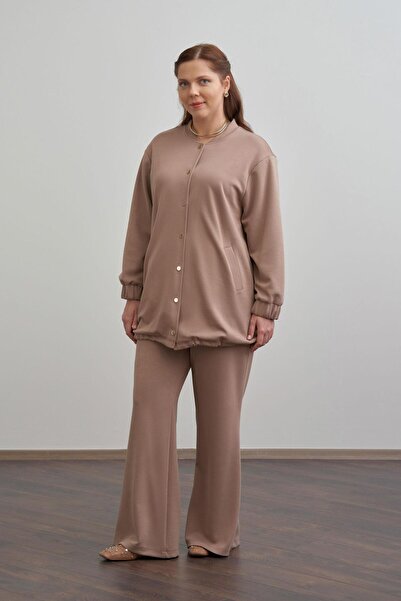 ALLDAY Mink-Soft Textured College Collar Tracksuit Set