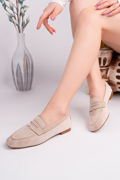 RoseVeno Дамски бежови суедни обувки от велур