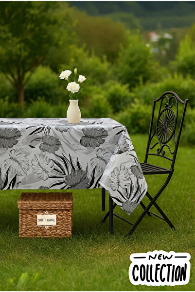 Soft Kare Față de masă din fibră PVC – ștergabilă, impermeabilă, model modern...