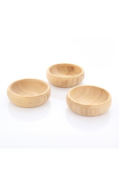 Brentino 3-Piece Wooden Snack Bowl Set Round Presentation Plate Dry Nuts Snac...