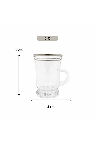 SQF Two-line silver tea set with saucer