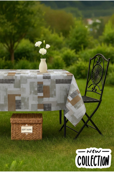 Soft Kare PVC Elyaflı Masa Örtüsü – Silinebilir, Su Geçirmez, Modern Desen, M...