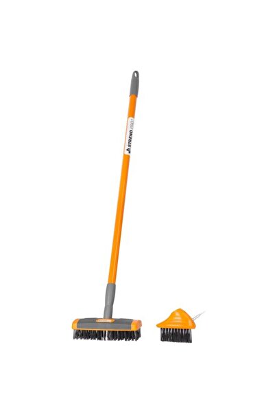 Evelise Pavement cleaning set, sidewalks, with 2 brushes, telescopic handle, ...