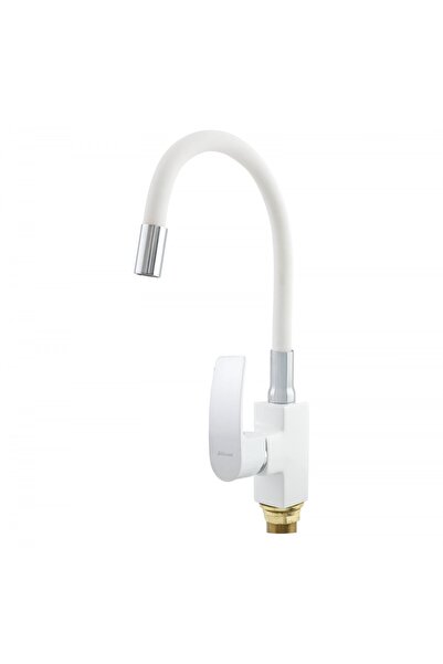 Mixxus Baterie bucătărie cu duș flexibil MAGNUM 011 (NUT) ALB CROM REFL