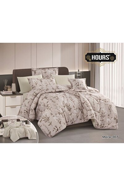 HOURS Newest summer bed linen models: Moira double bed set, 8 pieces, microfiber