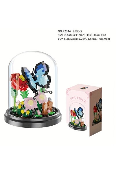 Store Fanuslu Çiçek & Kelebek Mini Blok 263 Prç | Lego & Dekoratif Yapı – Yar...