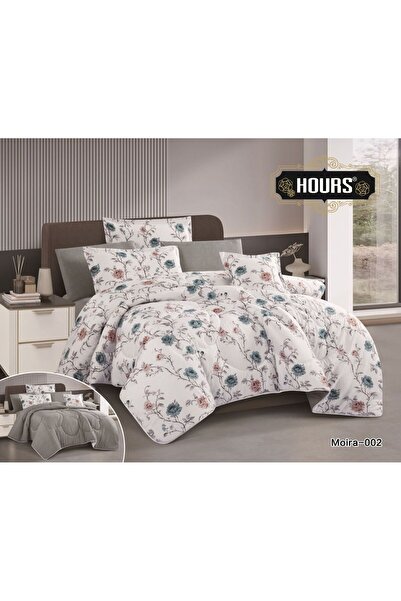 HOURS Newest summer bed linen models: Moira double bed set, 8 pieces, microfiber