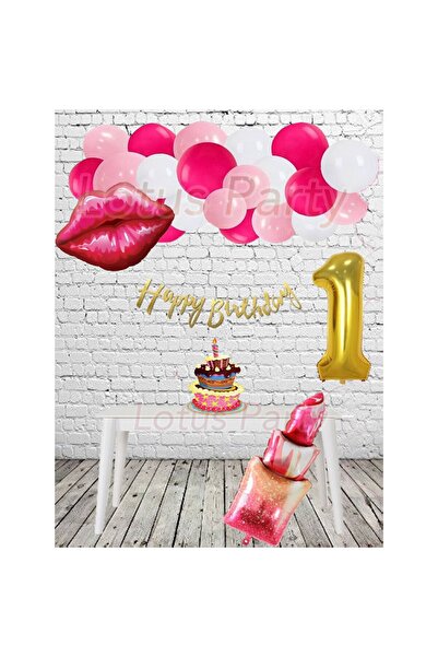 LOTUS PARTY Lip and Lipstick Themed Birthday Set - Lip Foil Balloon Lipstick ...