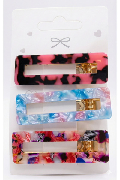 Srctech Νέα τάση Γυναικεία κλιπ Πολύχρωμο σετ πόρπες 3 τεμαχίων