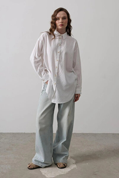 nedo7 قميص تونيك برباط جانبي - أبيض