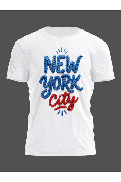 Gadali Unisex T-Shirt με ραφές New York City με τύπωμα Casual