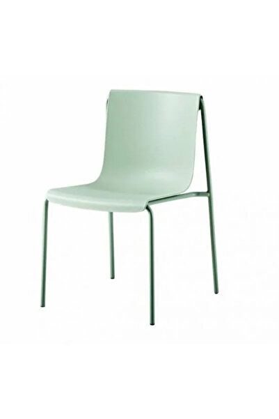 Generic Fiber chair with green iron legs, 80*50*45 cm
