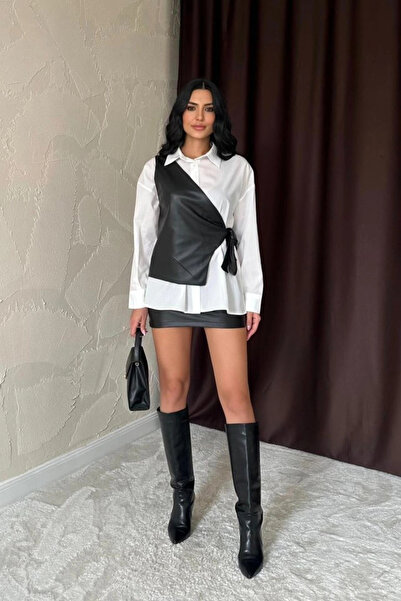 nedo7 White Side Tie Vest Shirt