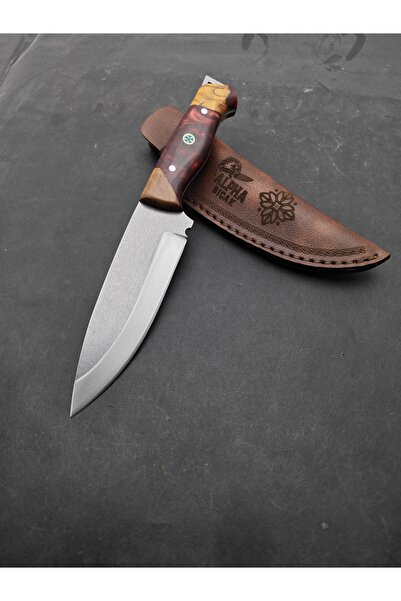 ALPHAS Kamp Outdoor Bıçağı El Yapımı Paslanmaz Çelik Kılıflı Epoksi