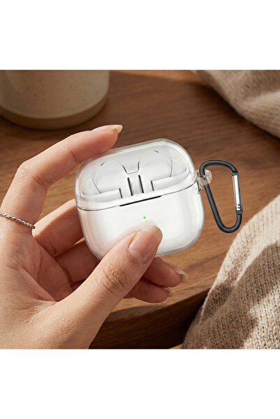 CaseOnn حافظة سامسونج جالاكسي بادز 3 إف إي مع حزام، سيليكون شفاف