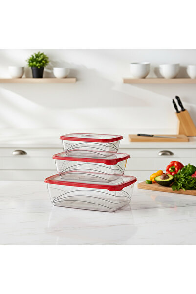 YAZICI مجموعة حاويات تخزين ماكسي مكونة من 3 قطع - 1200 و1900 و3200 مل، مانعة ...