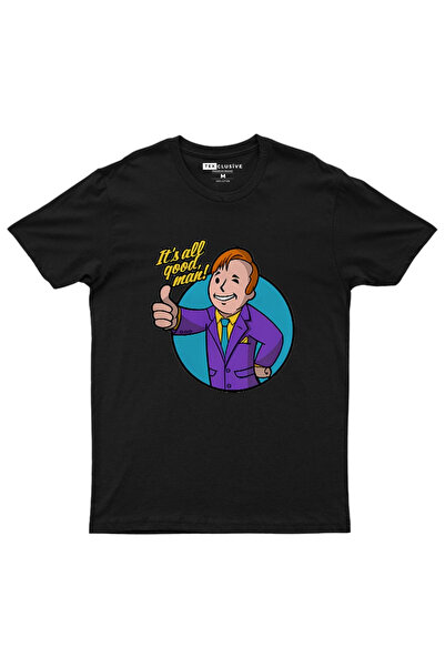 Texclusive Tricou Better Call Saul Negru Unisex Totul este bine, omule, imprimat