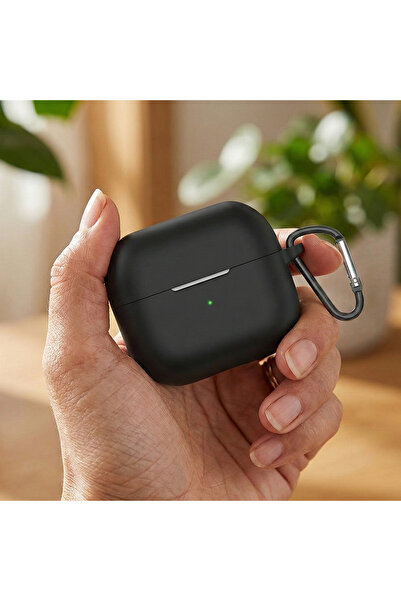 CaseOnn حافظة سامسونج جالاكسي بادز 3 إف إي مع حزام، سيليكون أسود غير لامع