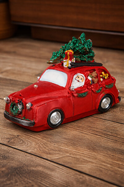 LunaDefano Işıklı Vintage Yılbaşı Arabası Biblosu – Noel Baba & Çam Ağaçlı De...