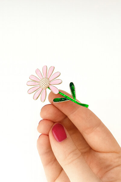 AGAPI Pembe Papatya Broş – Sevimli Mineli Çiçek Yaka İğnesi, Ceket & Çanta Ak...