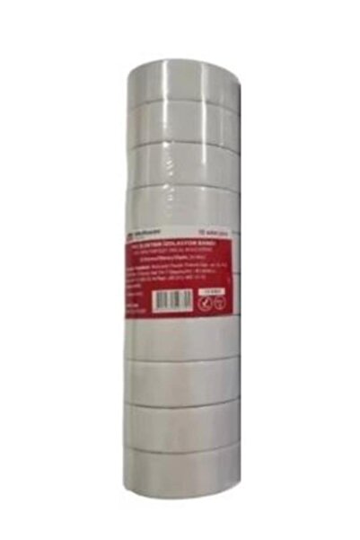 Mutlusan data-y541 10-19 شريط عازل 10 قطع (شريط كهربائي) أبيض 065133011019