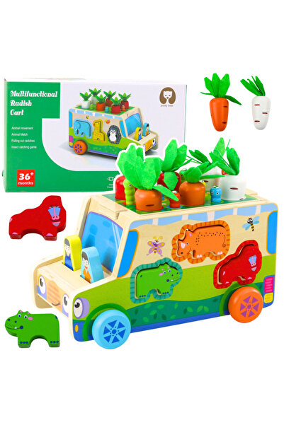 LEAN Εκπαιδευτικό ξύλινο αυτοκίνητο με διαλογέα σχημάτων, λαβύρινθο και παζλ