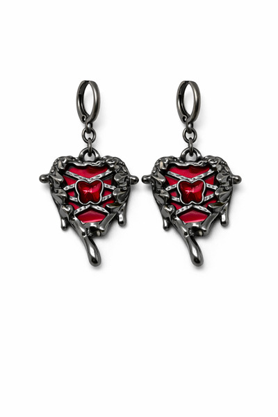 MakeWell Gothic Steel Earrings – Black Plated Unisex Dangle Earrings