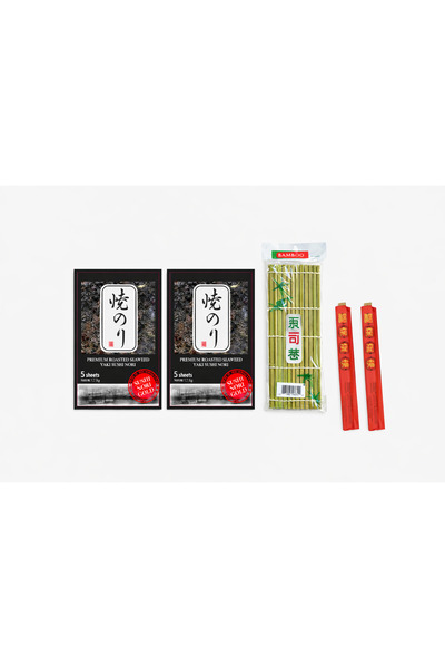United Foods Sushi Yapım Seti – 2×5 Yaprak Nori + Bambu Mat + 2x Chopstick