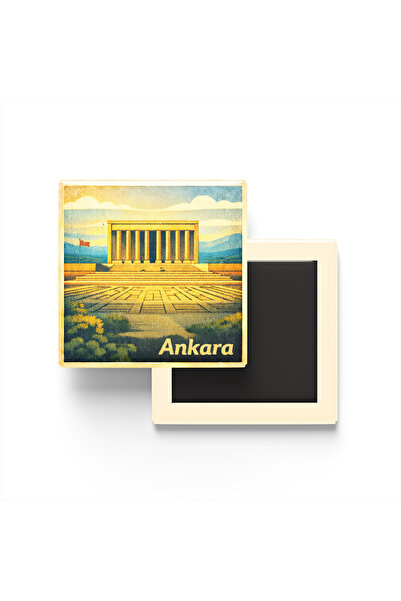 iBerk Mıknatıslı Buzdolap Magneti - Ankara - Anıtkabir - 9x9 cm