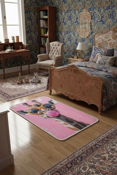 VELLORA HOME Bath Mat Door Front Mat Carpet Runner Digital Printing Carpet Giraffe 60X100