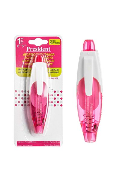 OEM Banda Corectoare - Pix cu Buton Roz President 6m x 5mm