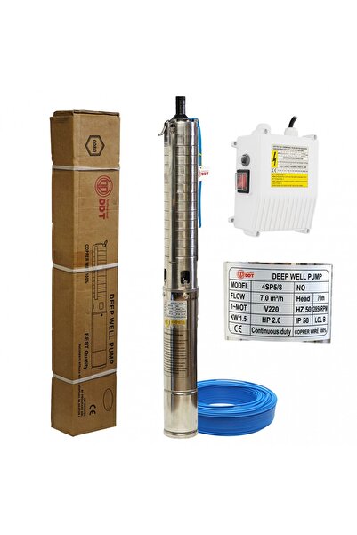 DDT Pompă submersibilă 4SP5/8 – 1,5 kW, 2 CP, 7 m³/h, 70 m