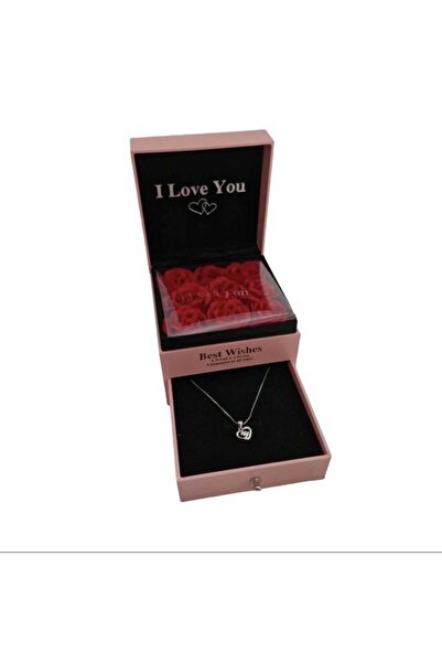 OEM Set 9 trandafiri din sapun si lantisor cu pandantiv in forma de inima, ar...