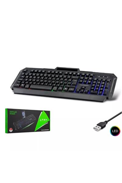 NODAR data-n717 Hdx2605 لوحة مفاتيح سلكية للألعاب LED Q باللون الأسود