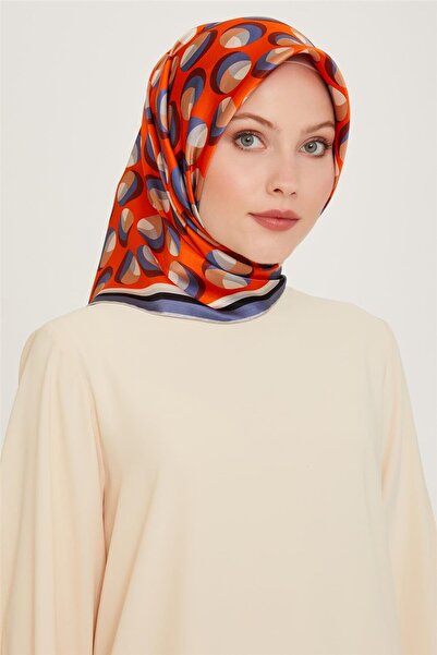 Armine Geometric Patterned sura saf Silk scarf 9219d 05 35
