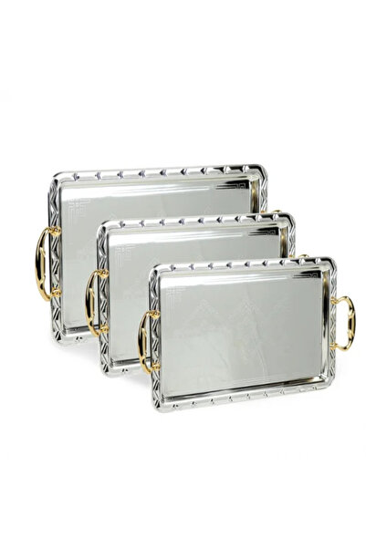 Generic طقم أدوات مائدة من الفولاذ المقاوم للصدأ بتصميم عصري - فضي - 3 قطع