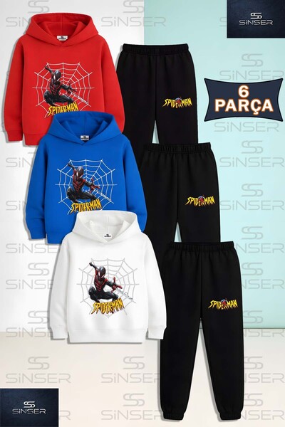 SS SİNSER Set de 3 piese pentru copii, unisex, SPDR MAN BLACK CHARACTER MESH,...