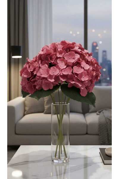 ENRUFLORA زهرة اصطناعية بخمسة فروع بلون الورد المجفف 45 سم لتزيين غرفة المعيش...