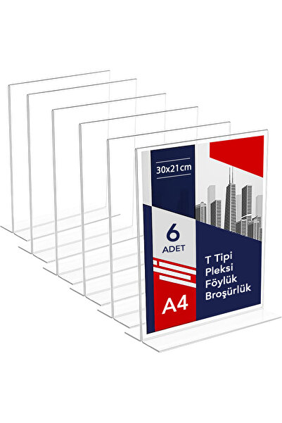 Queen Bee İstanbul 6 قطع من حاملات البلكسي A4 - حامل منشورات أكريليك شفاف، حا...