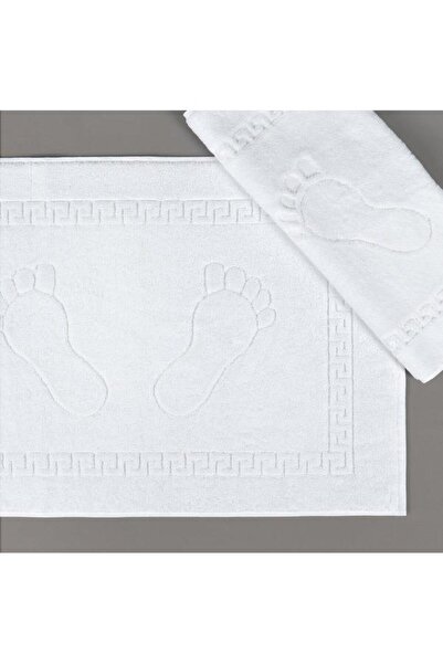 PRİVATE White Foot Towels 10 Pieces Hotel Apartment Cotton 250 Grams