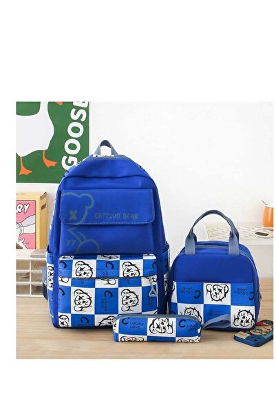 Generic School Backpack for Girls in Primary Stage - 3 Pieces