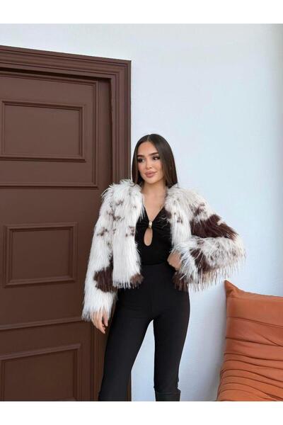 MODA DURAĞI Patterned Snap-On Faux Fur Multi-Colored