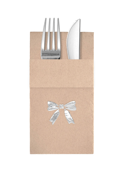 Story مناديل ورقية ملونة من ورق الكرافت مقاس 40 × 40 سم، مزينة بشريط فضي على ...