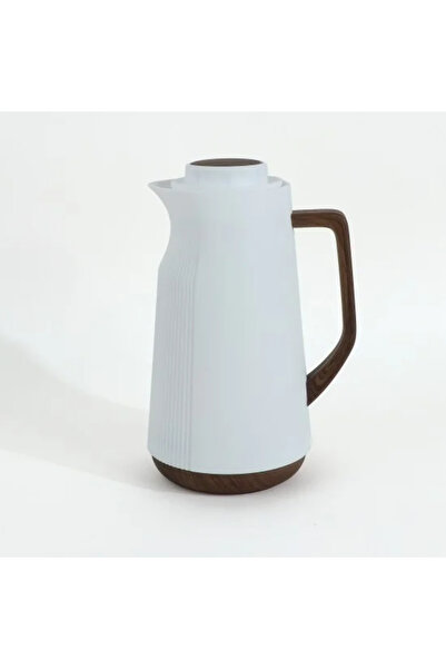 Generic White Tea Thermos with Wooden Handle - 1 Liter