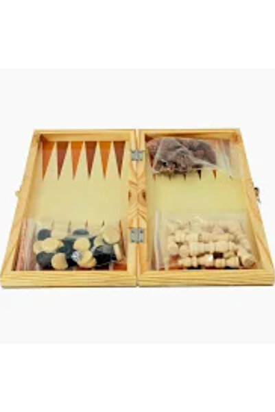 metalocasnice Backgammon + chess game on a 30 cm wooden board with checkers a...